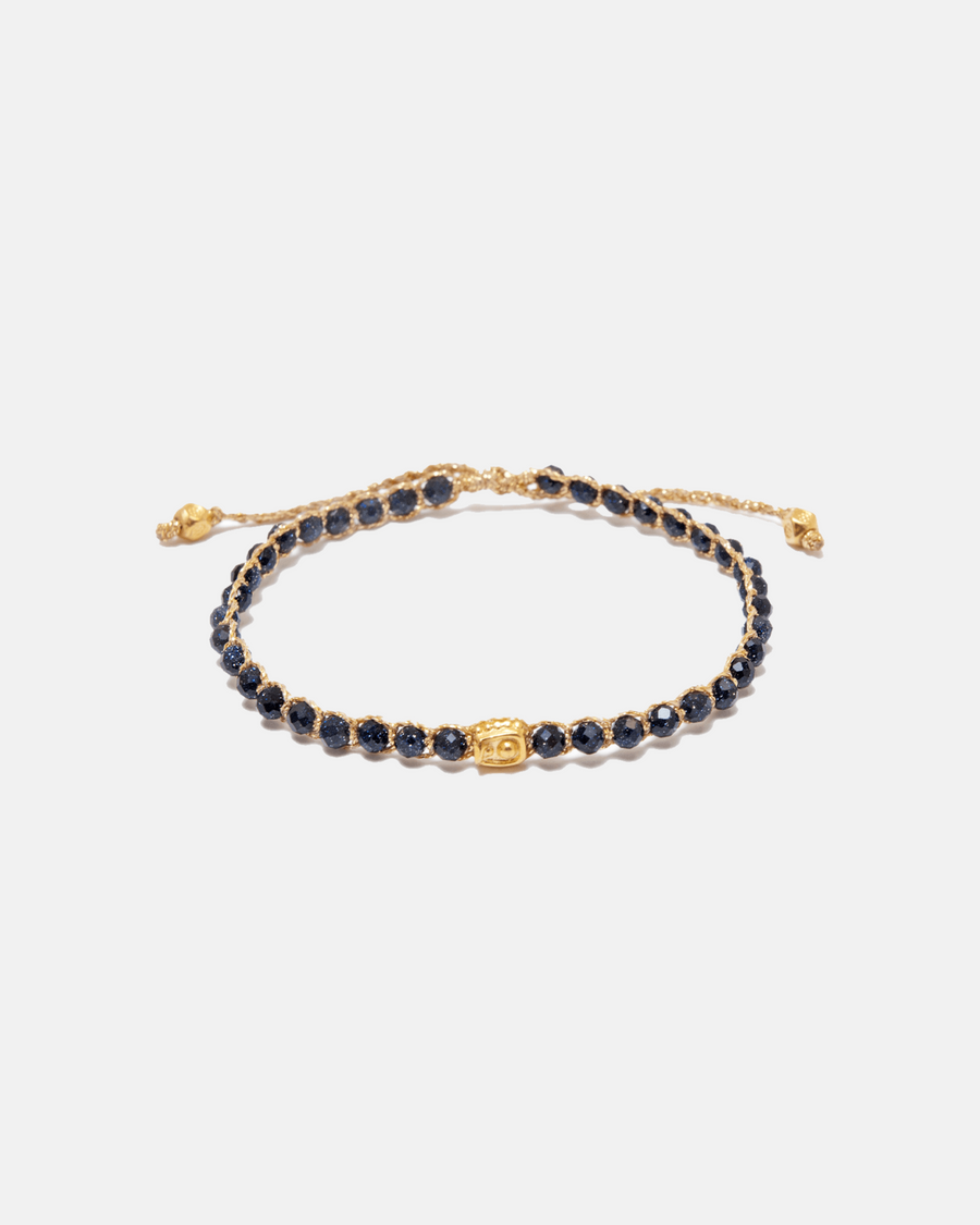 Blue Sandstone Bracelet | Gold