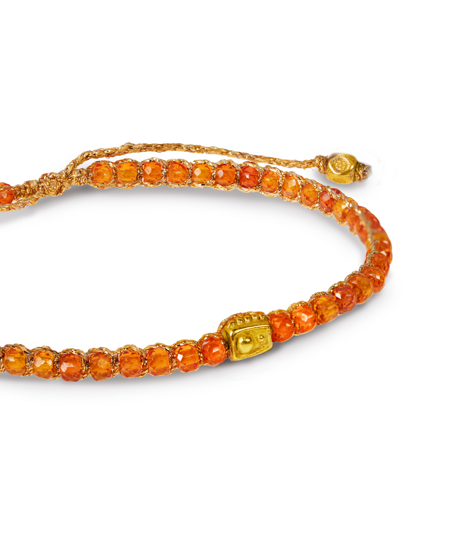 The Orange Glam Bracelet | Gold
