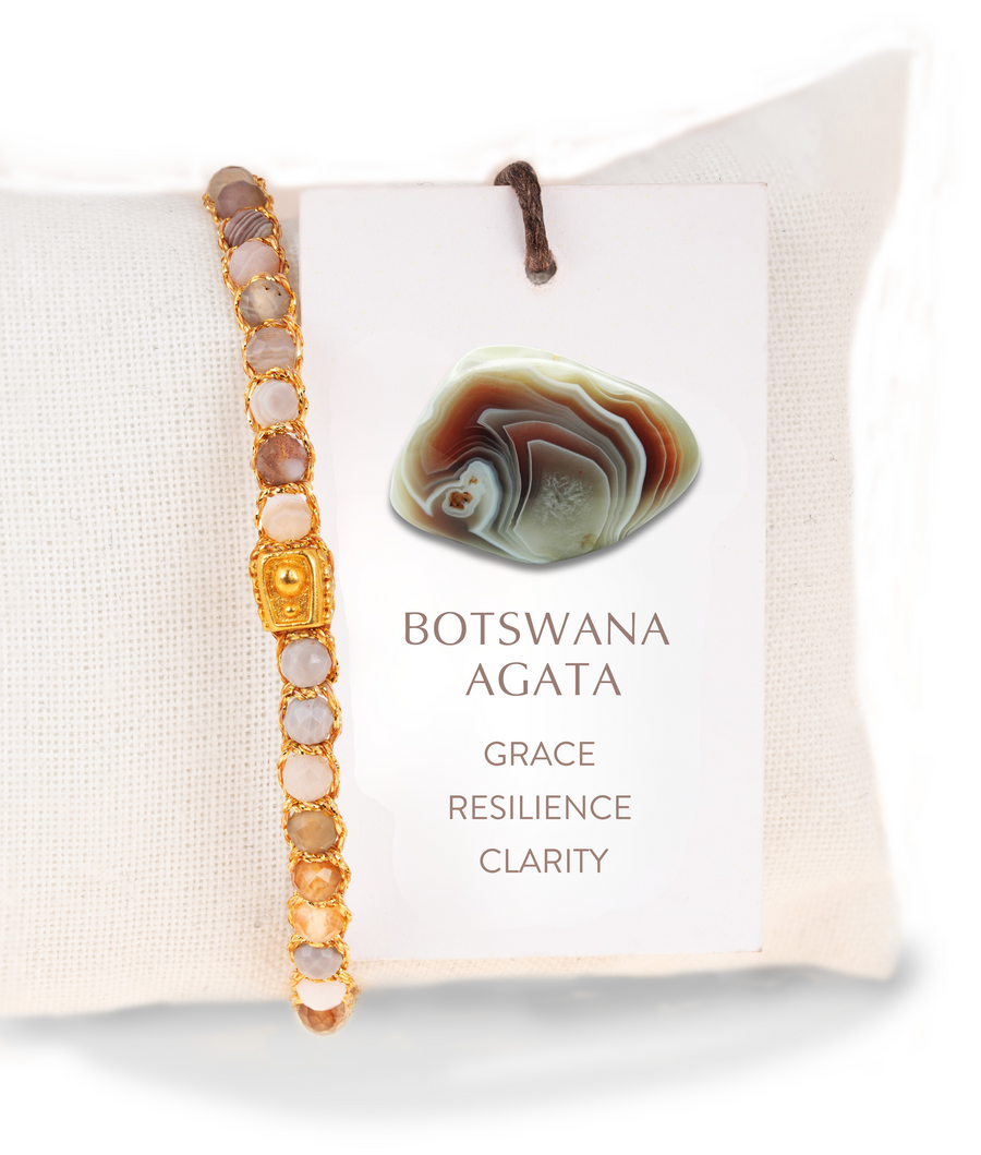 Botswana Agata Bracelet | Gold