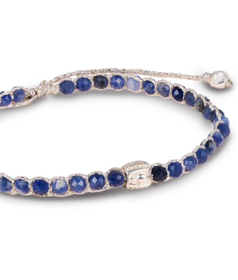 Blue Sodalite Bracelet | Silver