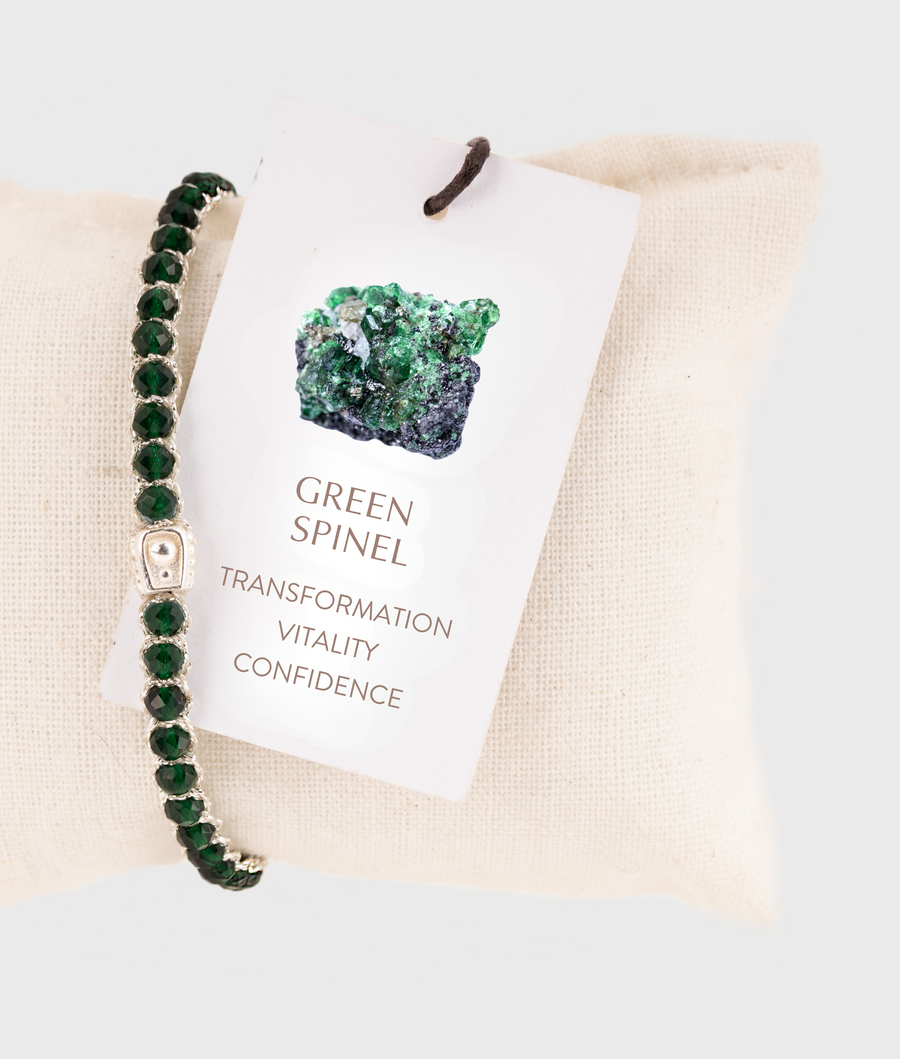 Green Spinel Bracelet | Silver