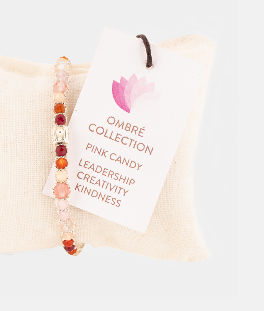 Ombre Pink Candy Bracelet | Silver