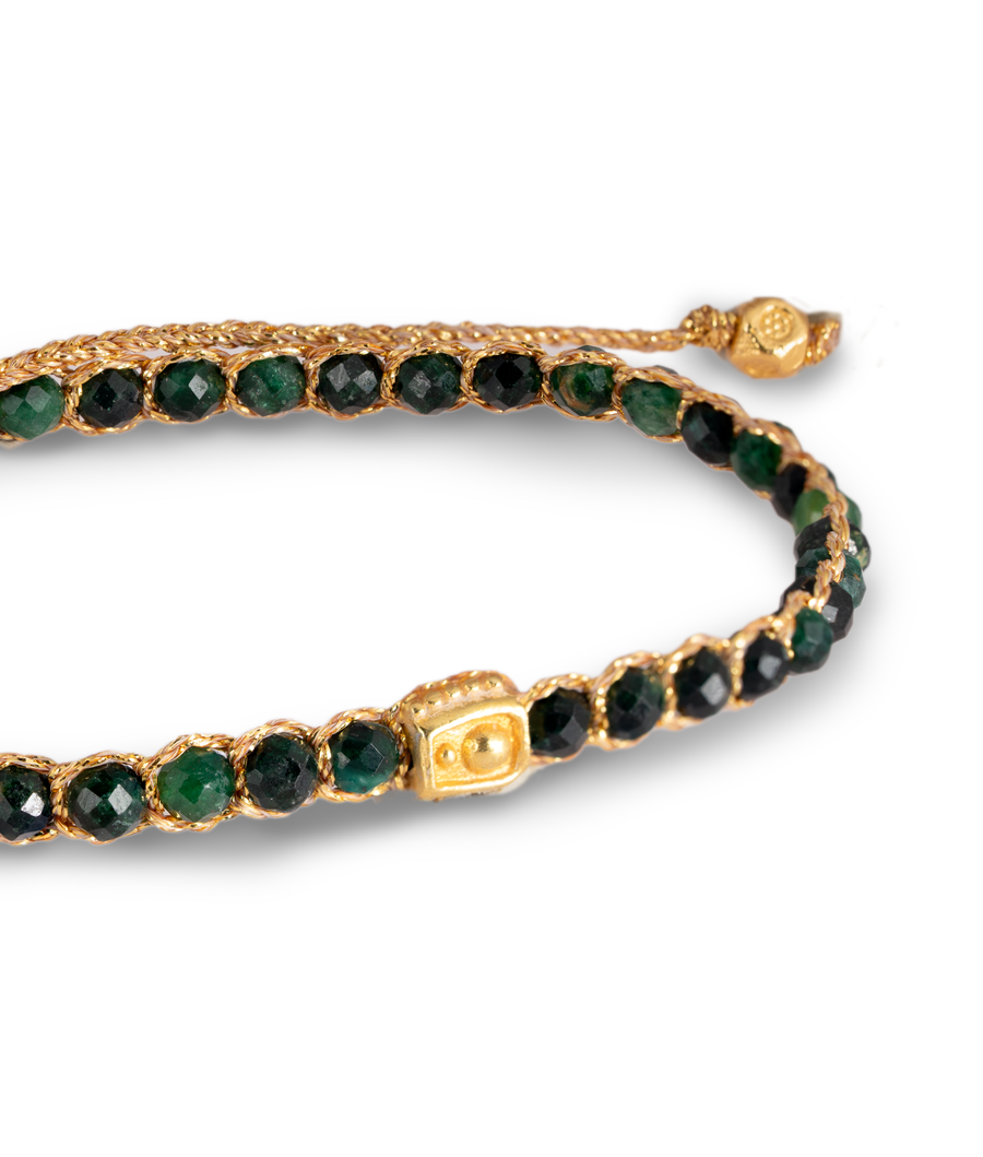 Green Mica Brazil Bracelet | Gold