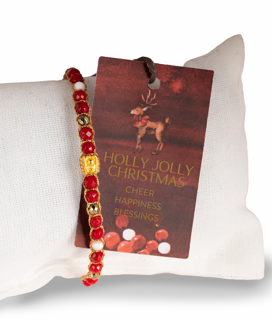Holly Jolly Christmas Bracelet  | Gold