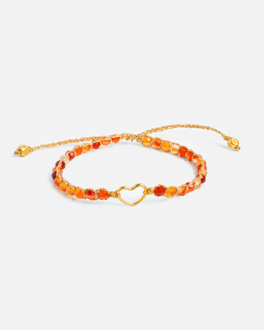 Carnelian From Brazil Heart Kids | Gold