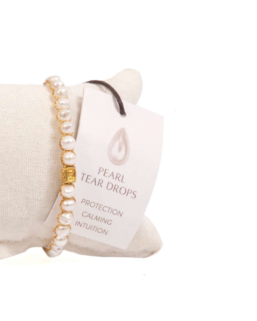 Fresh Water Pearl Teardrop Bracelet | Gold
