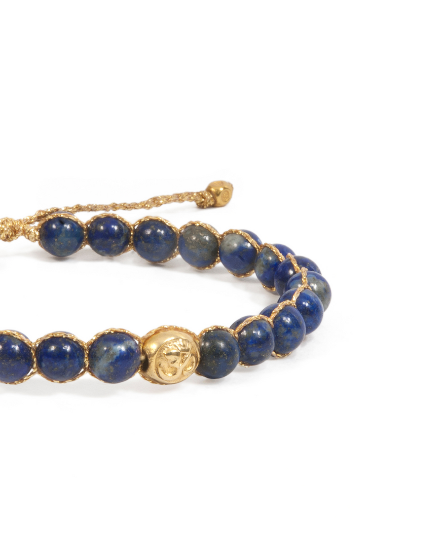 Lapis Lazuli 6mm Bracelet | Gold