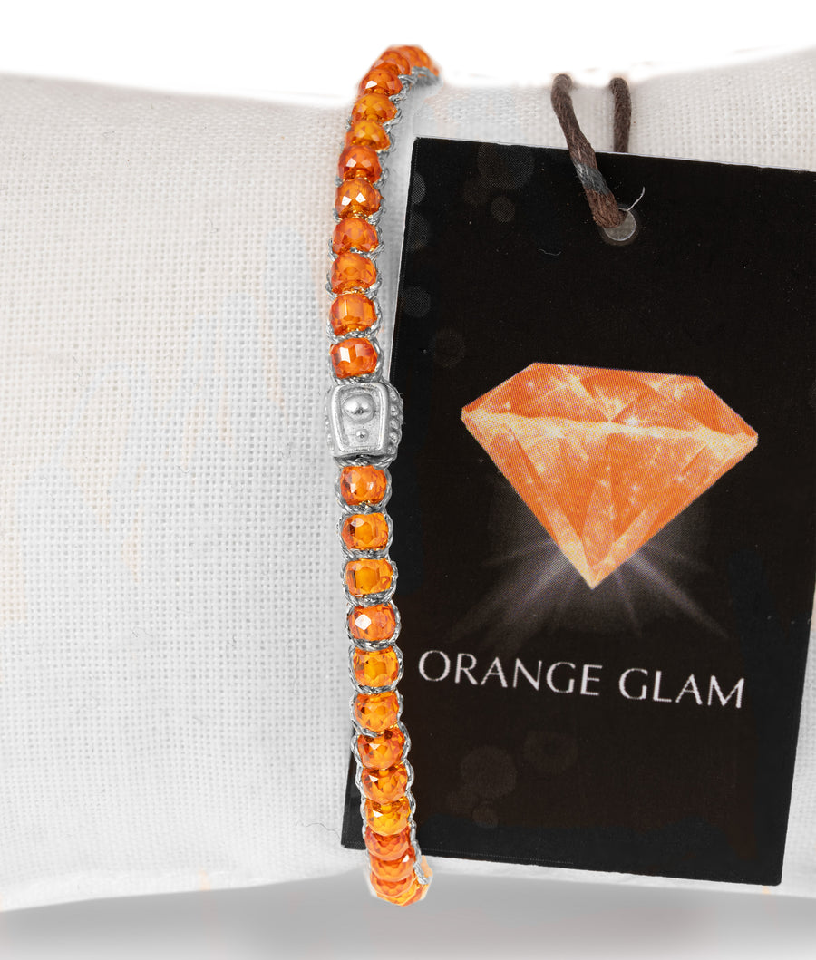 The Orange Glam Bracelet | Silver