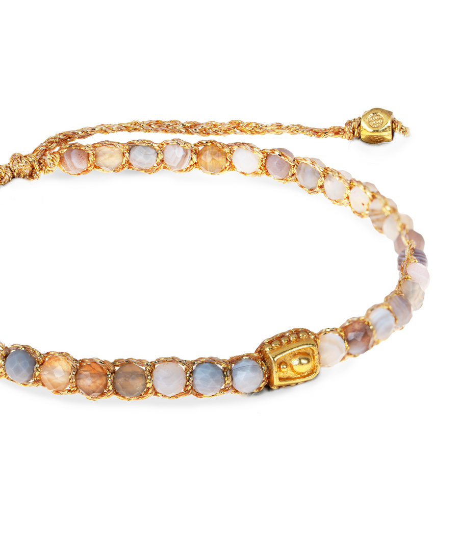 Botswana Agata Bracelet | Gold