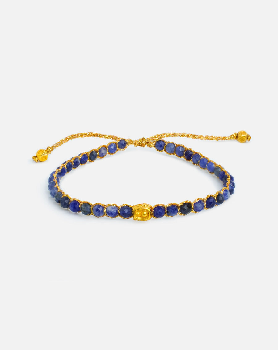 Blue Sodalite Bracelet | Gold
