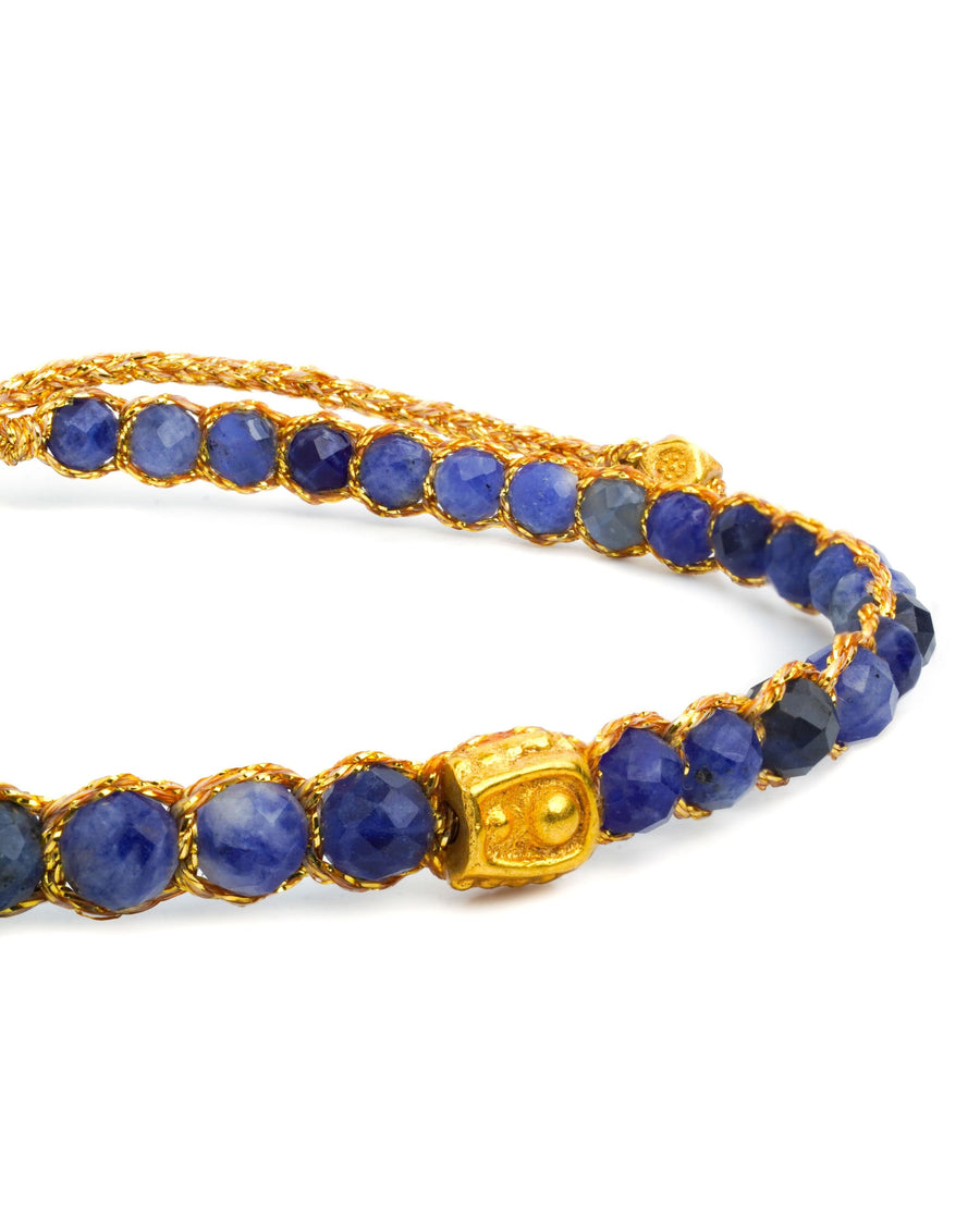 Blue Sodalite Bracelet | Gold
