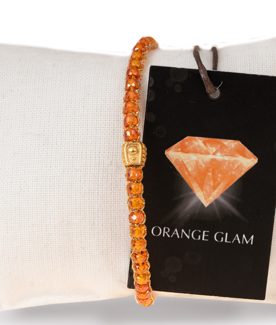 The Orange Glam Bracelet | Gold