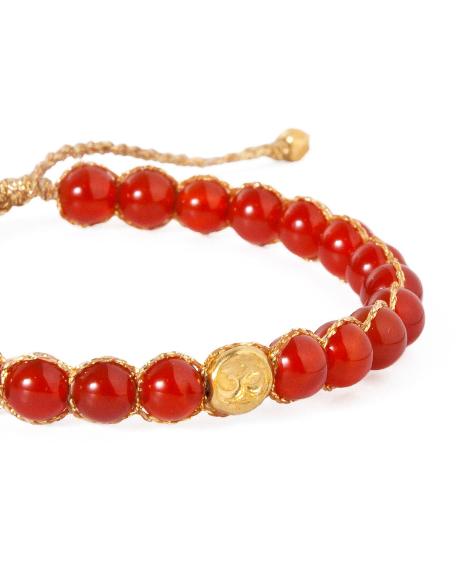 Carnelian 6mm Bracelet | Gold - Samapura Jewelry