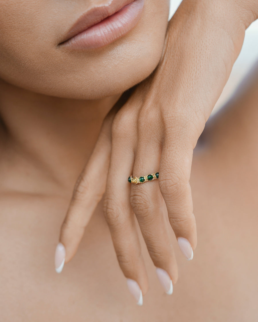 Green Spinel Rings | Gold