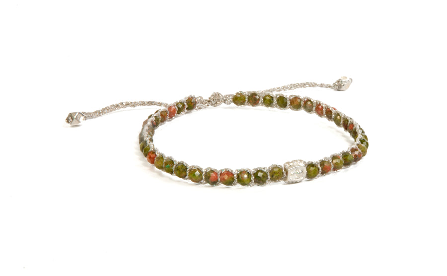 Unakite Bracelet | Silver