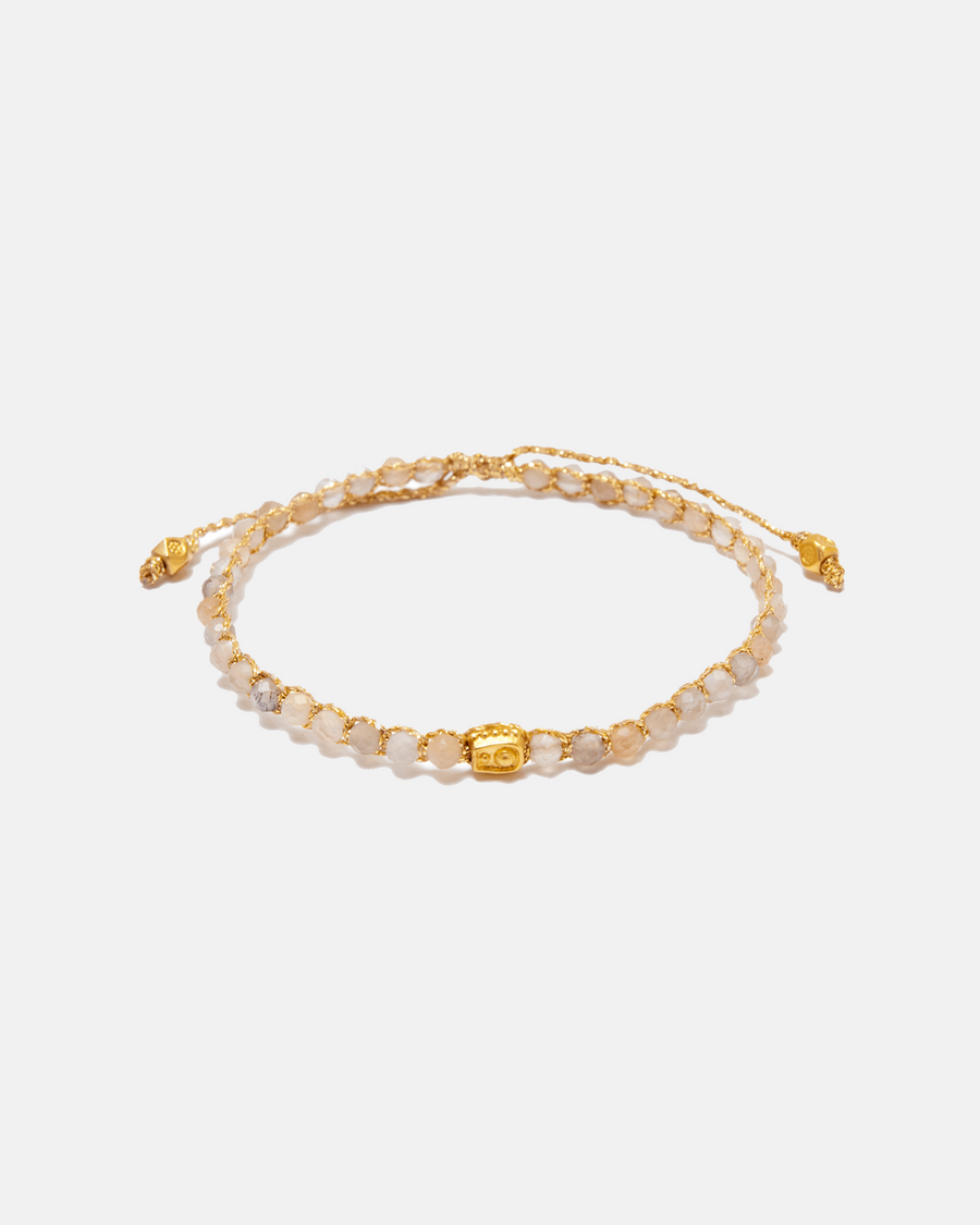 Peach Moonstone Bracelet | Gold
