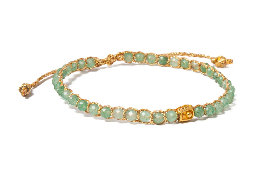 Green Jade Bracelet | Gold - Samapura Jewelry