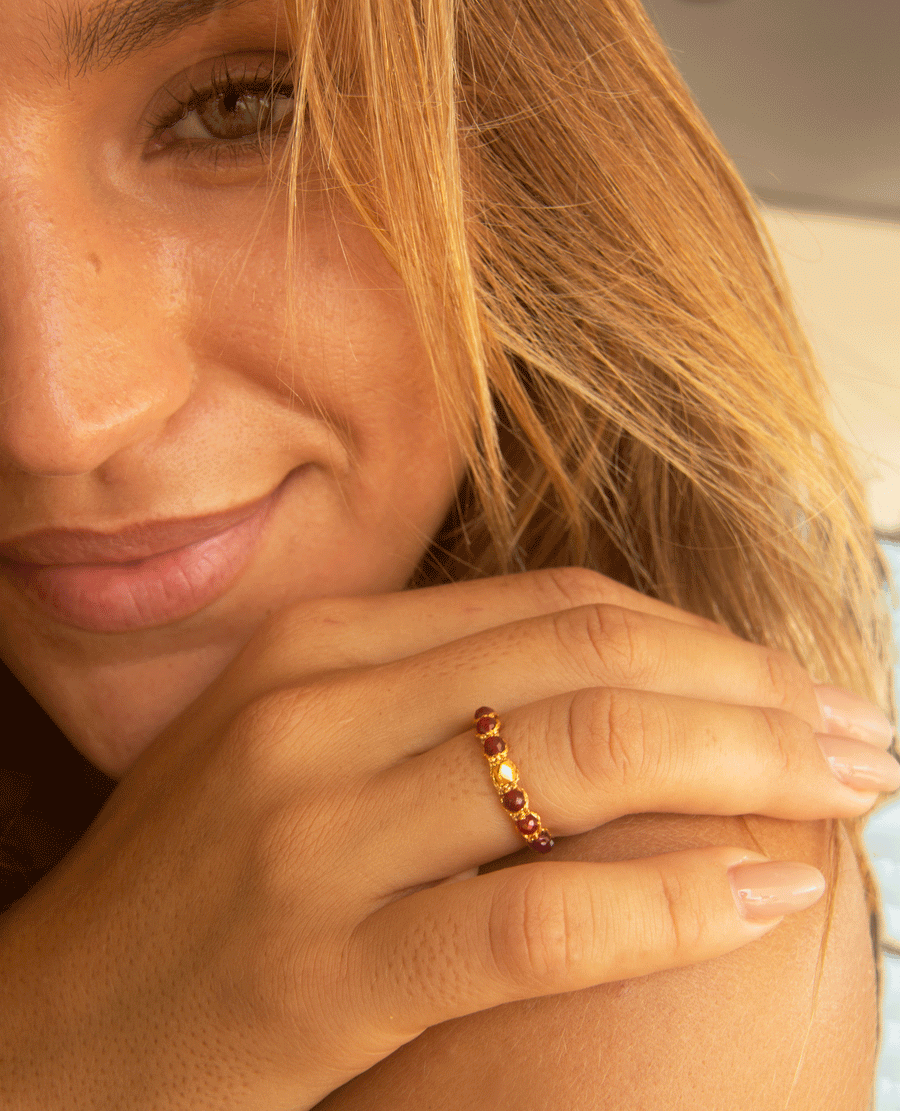 Red Aventurine Rings | Gold