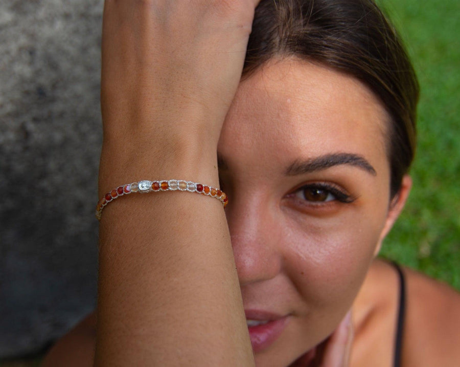 Carnelian From Brazil Bracelet | Silver - Samapura Jewelry