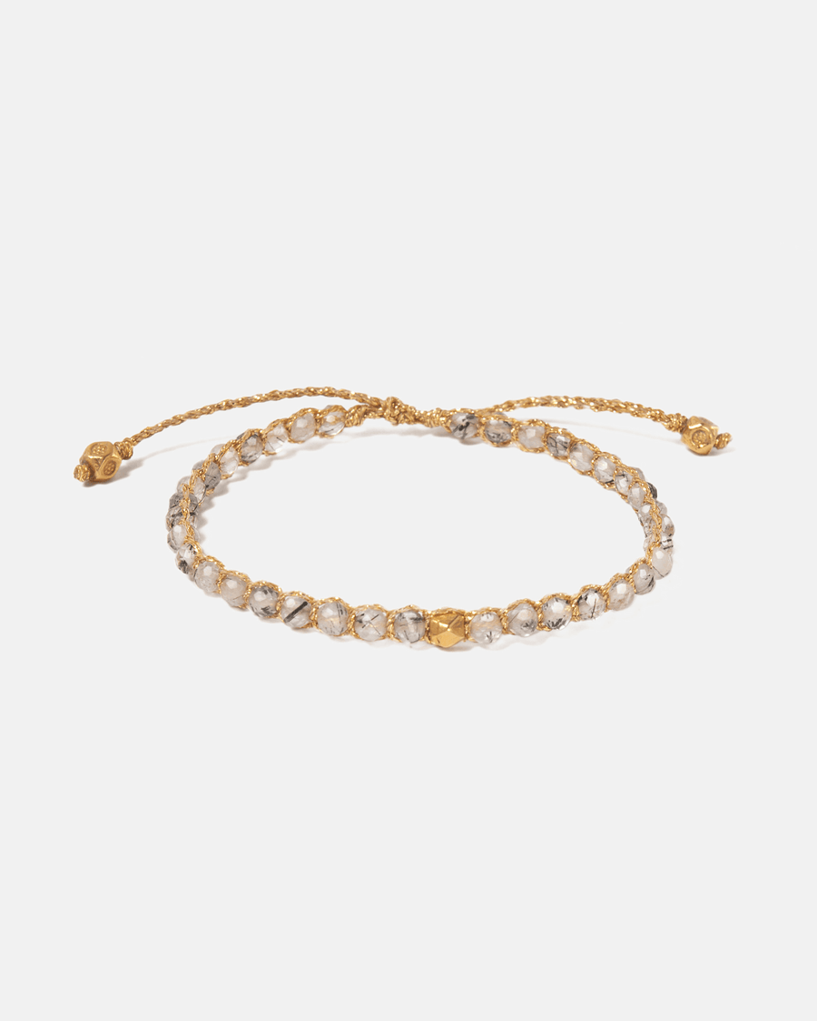 Clear Rutilated Quartz Nugget Kids | Gold - Samapura Jewelry