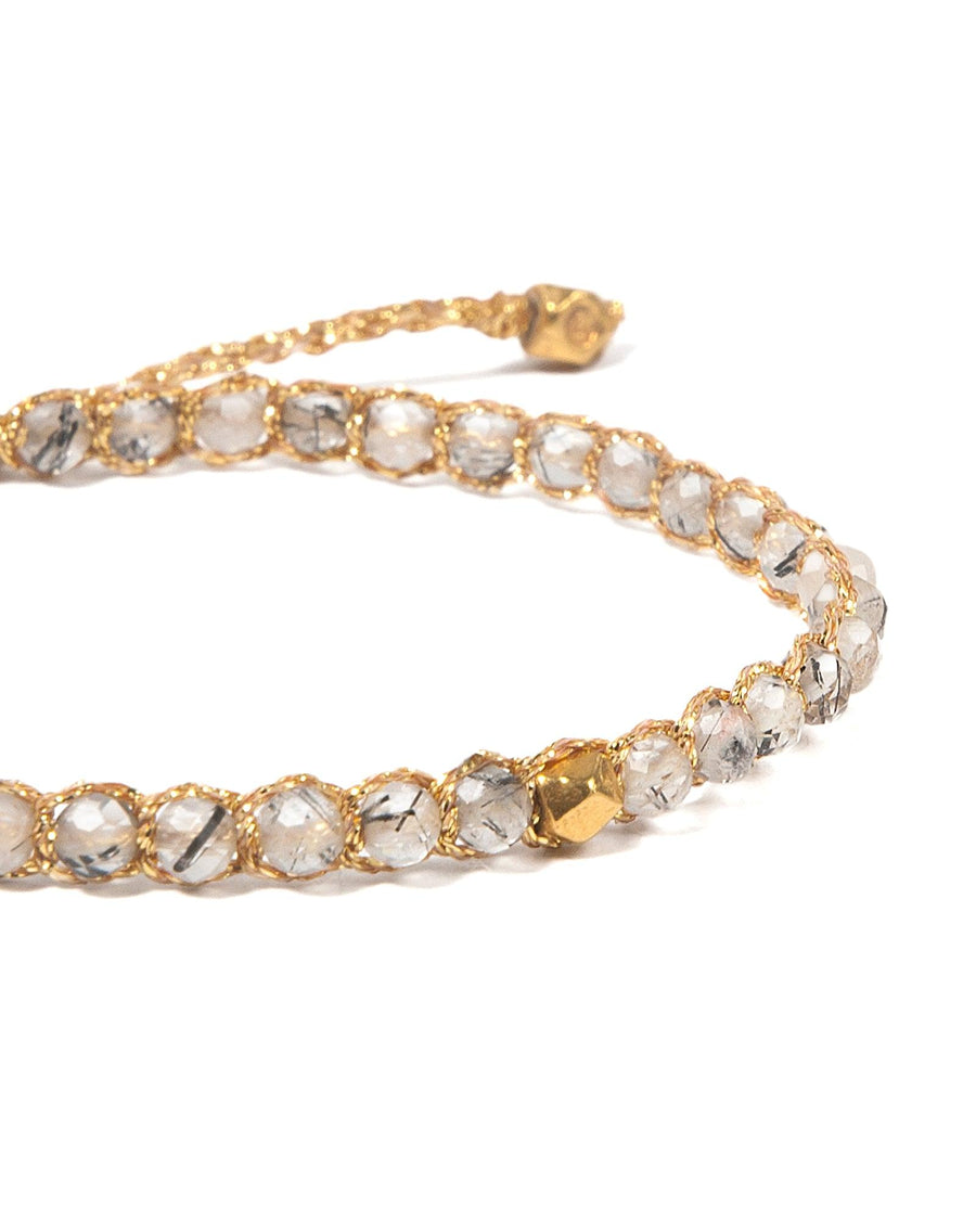 Clear Rutilated Quartz Nugget Kids | Gold - Samapura Jewelry