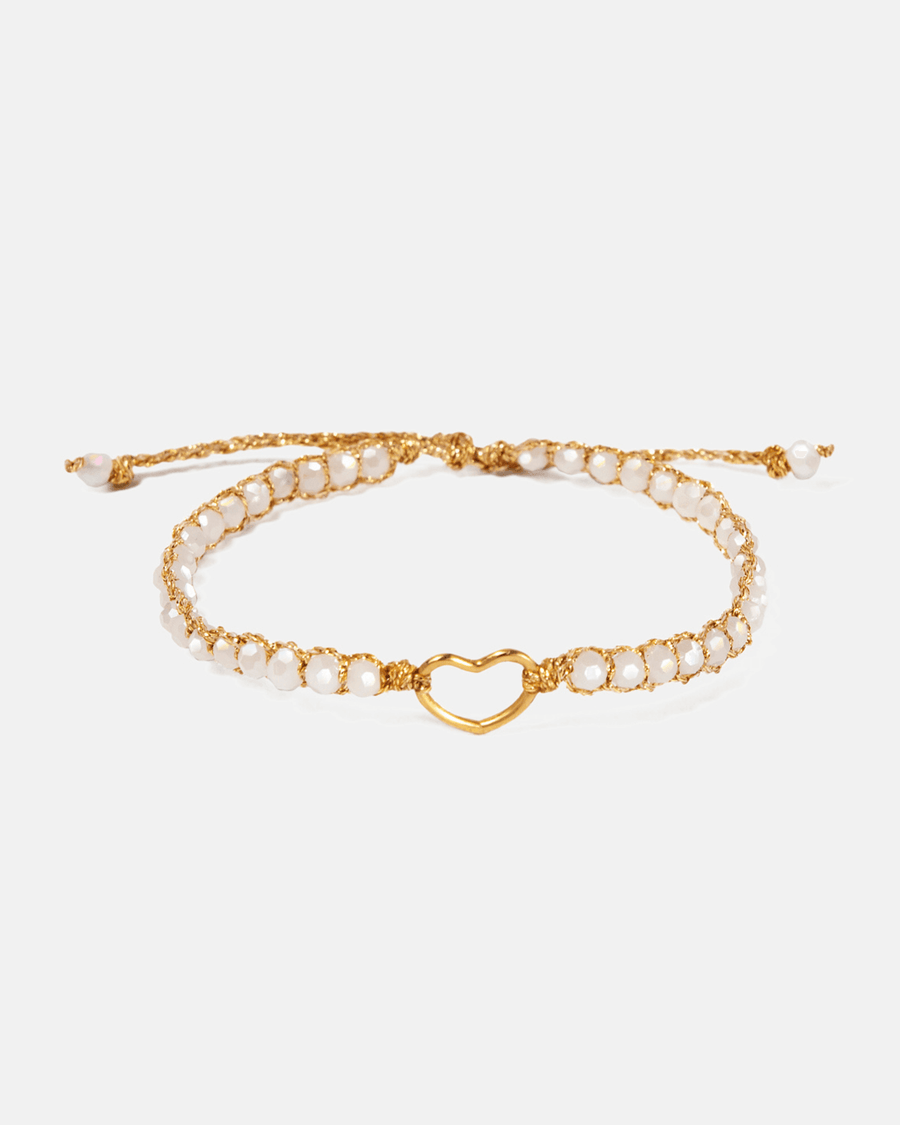 Crystal Glass Kids Heart Bracelet | Gold - Samapura Jewelry