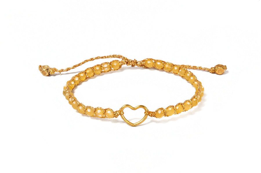 Citrine Bracelet Heart Kids | Gold - Samapura Jewelry