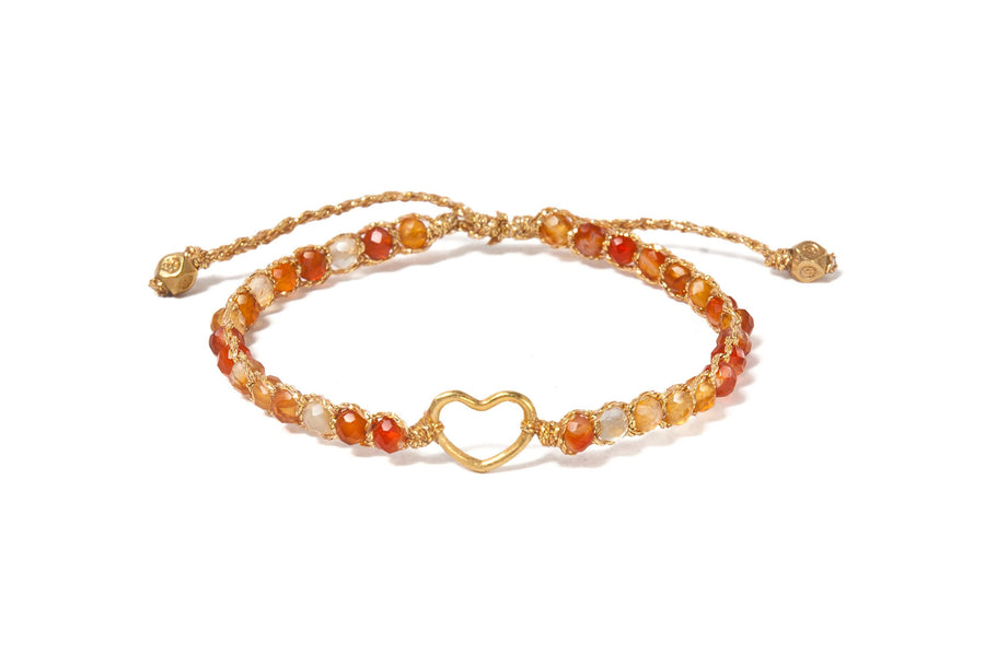 Carnelian From Brazil Heart Kids | Gold - Samapura Jewelry