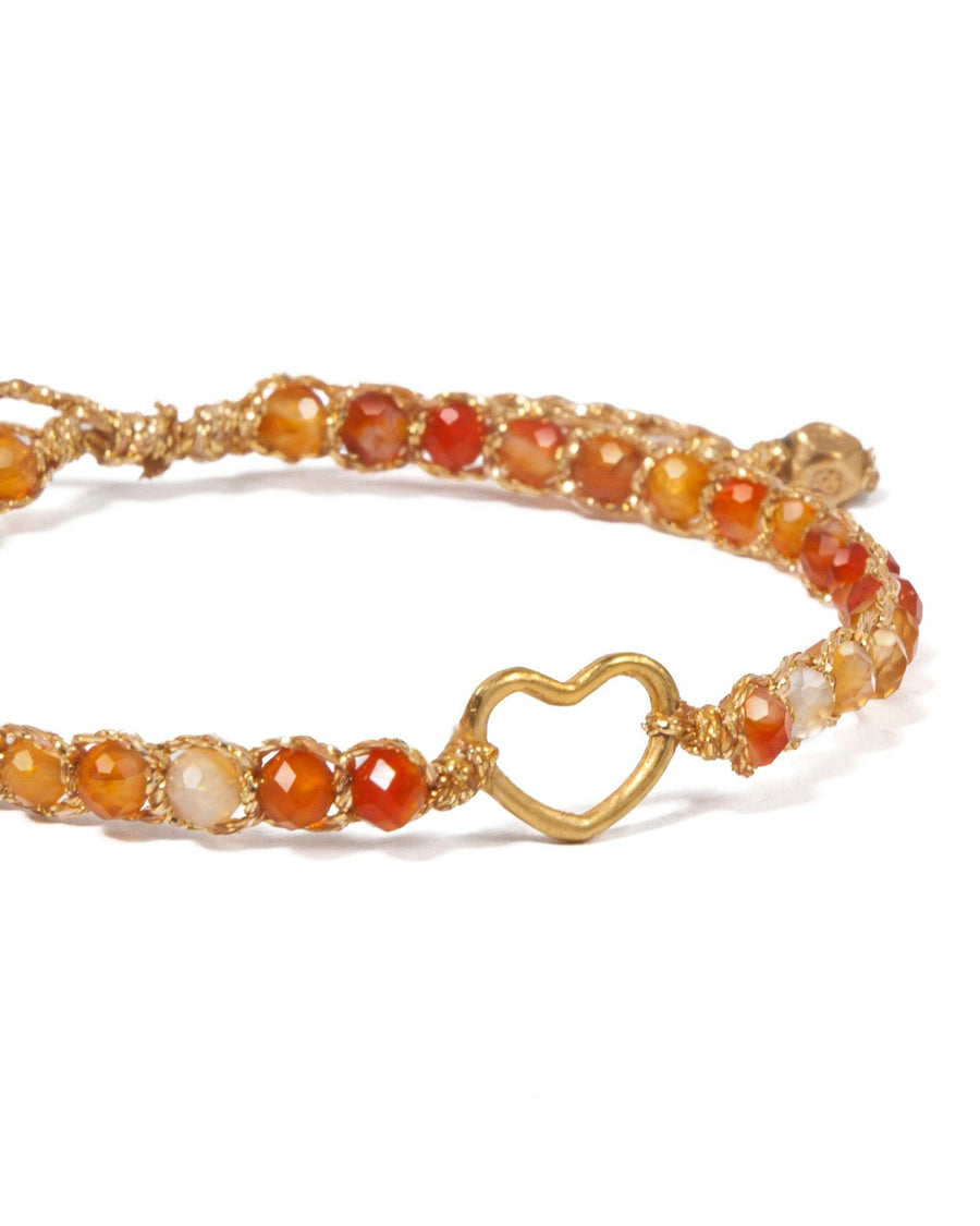 Carnelian From Brazil Heart Kids | Gold - Samapura Jewelry