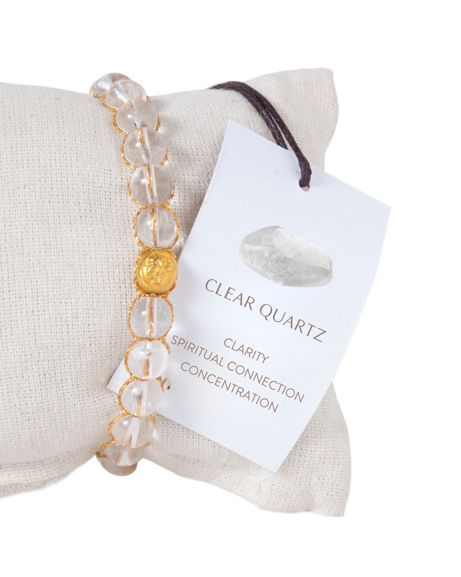 Clear Quartz 6mm Bracelet | Gold
