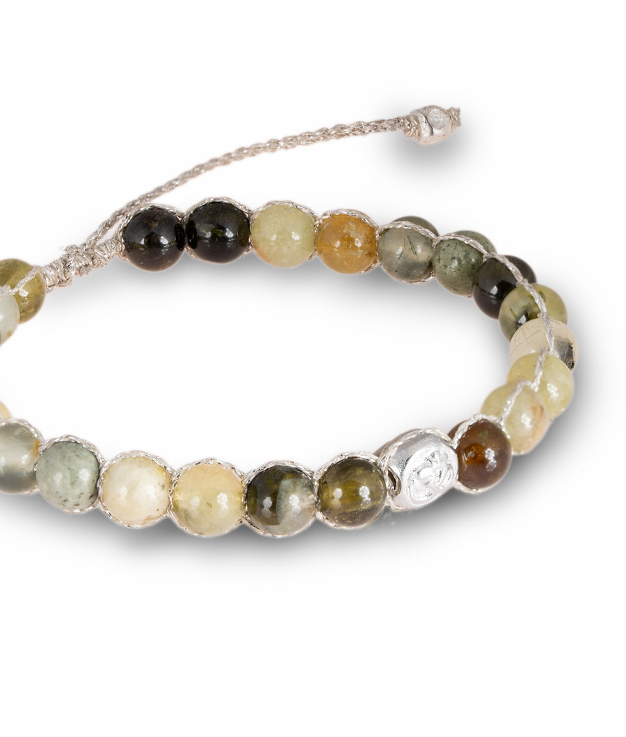 Prehnite 6mm Bracelet | Silver