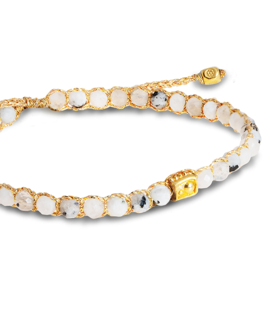 Rainbow Moonstone Bracelet | Gold