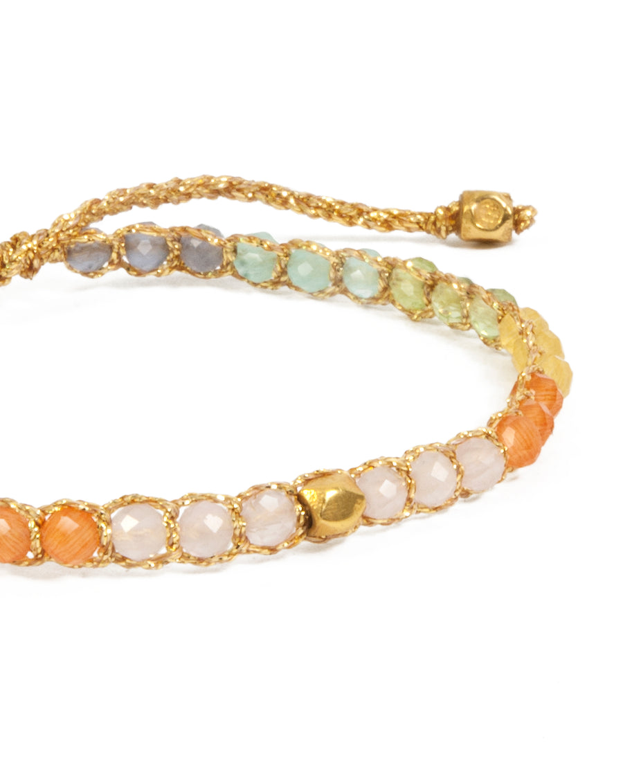 Rainbow Pastel Nugget Kids Bracelet | Gold
