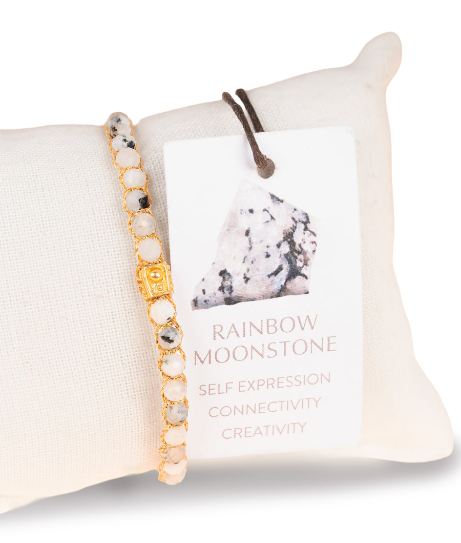 Rainbow Moonstone Bracelet | Gold