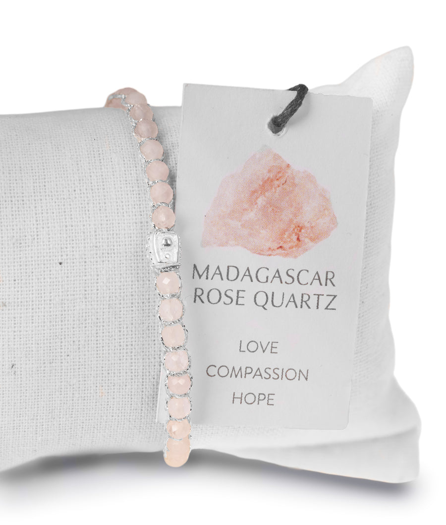 Rose Quartz Bracelet | Silver