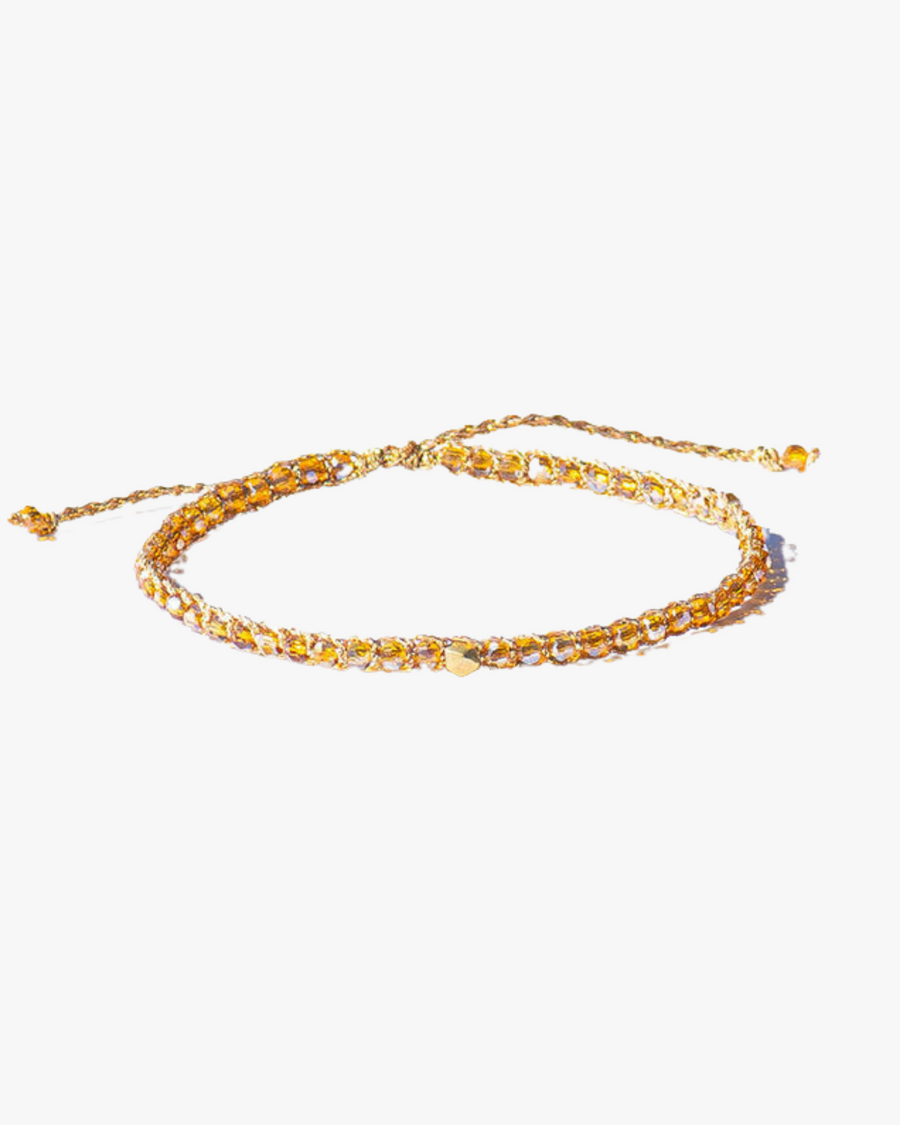 Crystal Dark Nugget Bracelet | Gold