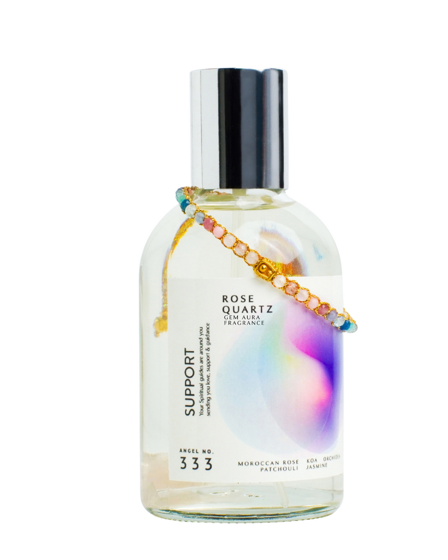 Bundle, Angel No.333,hand-blended Gem Aura Fragrance infused with Rose Quartz.