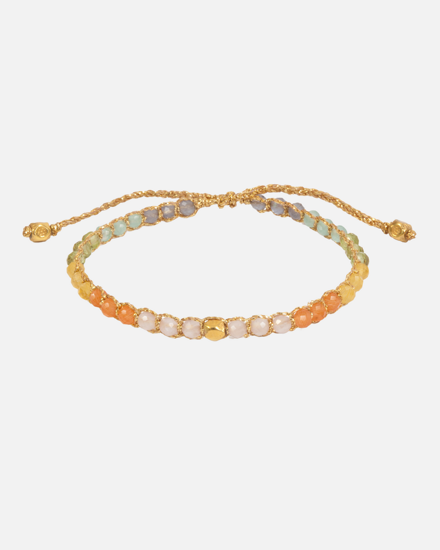 Rainbow Pastel Nugget Kids Bracelet | Gold