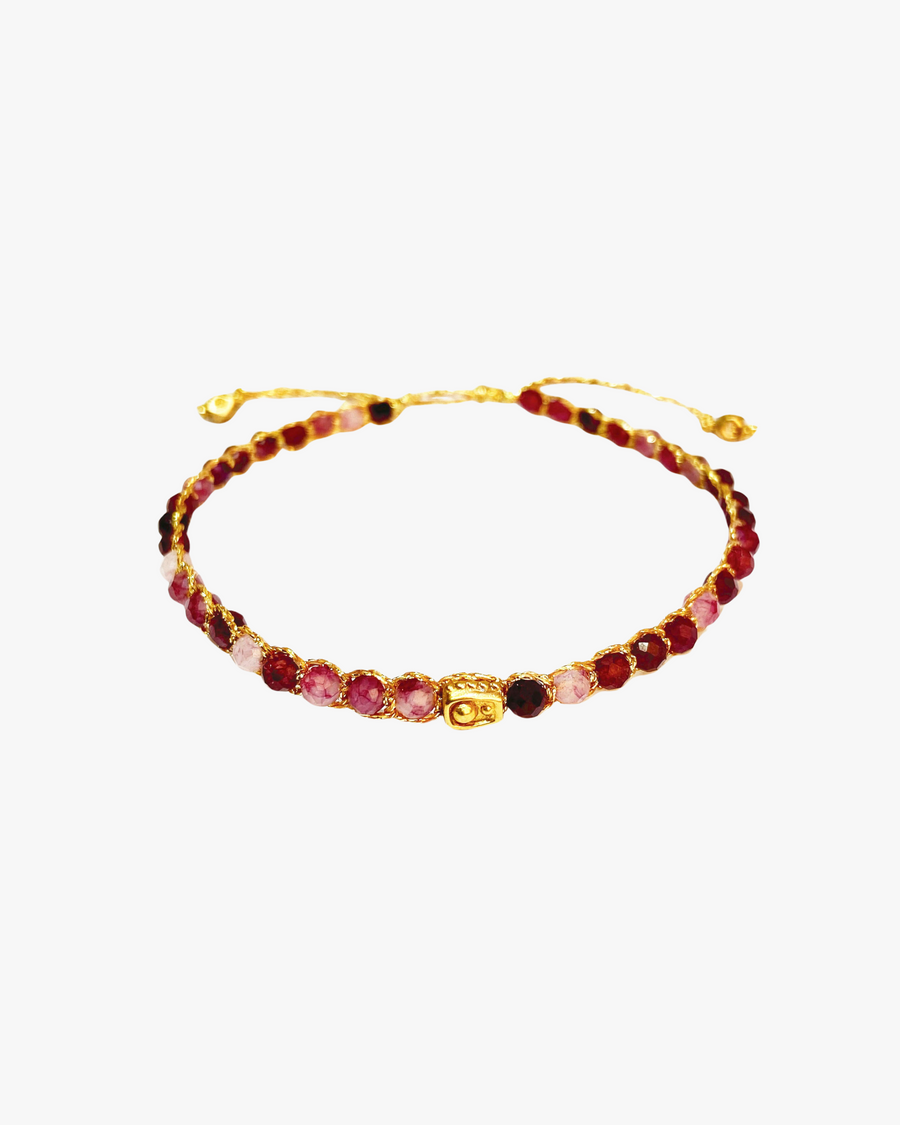 Red Garnet Bracelet | Gold