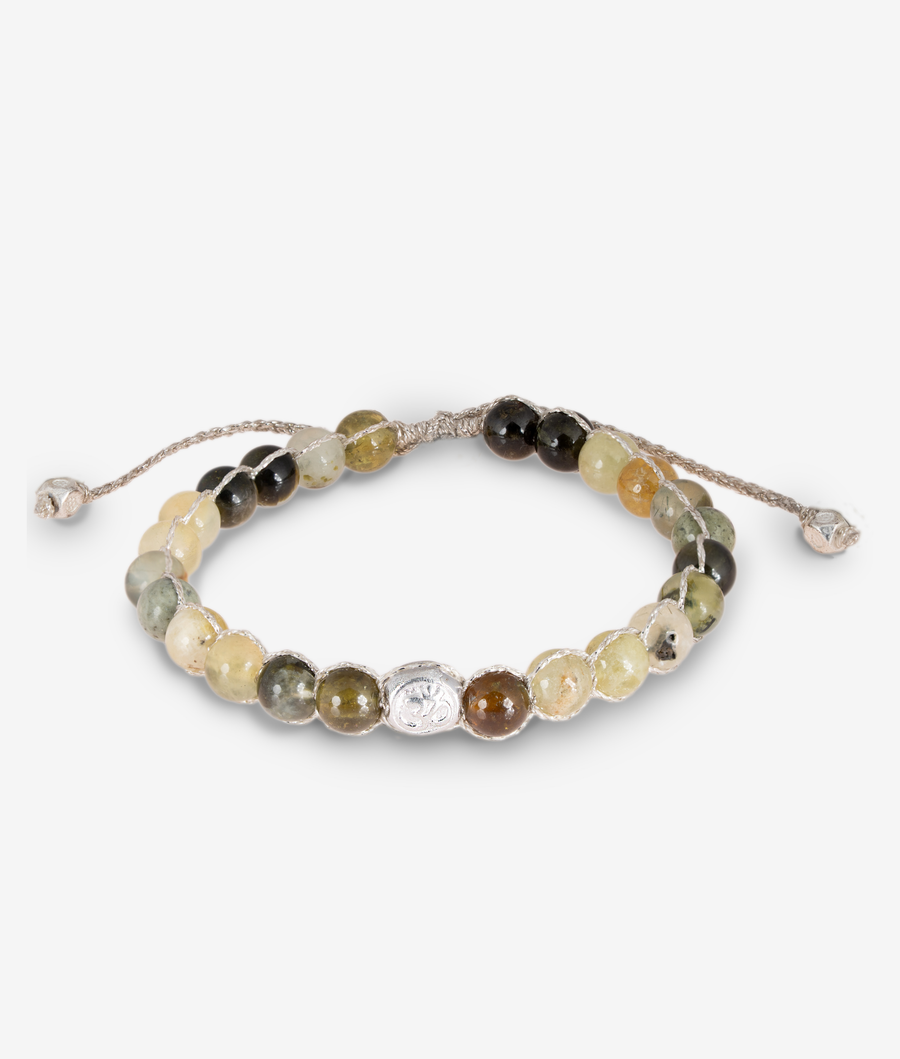Prehnite 6mm Bracelet | Silver