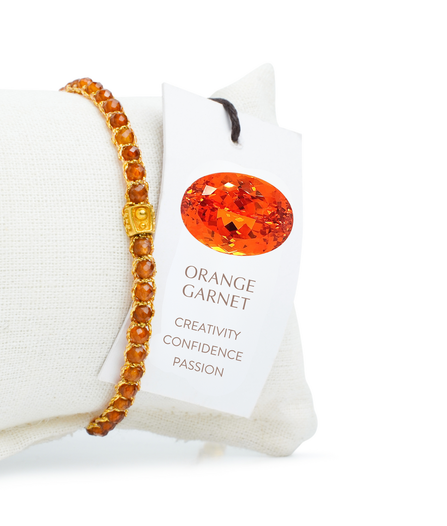 Orange Garnet Bracelet | Gold