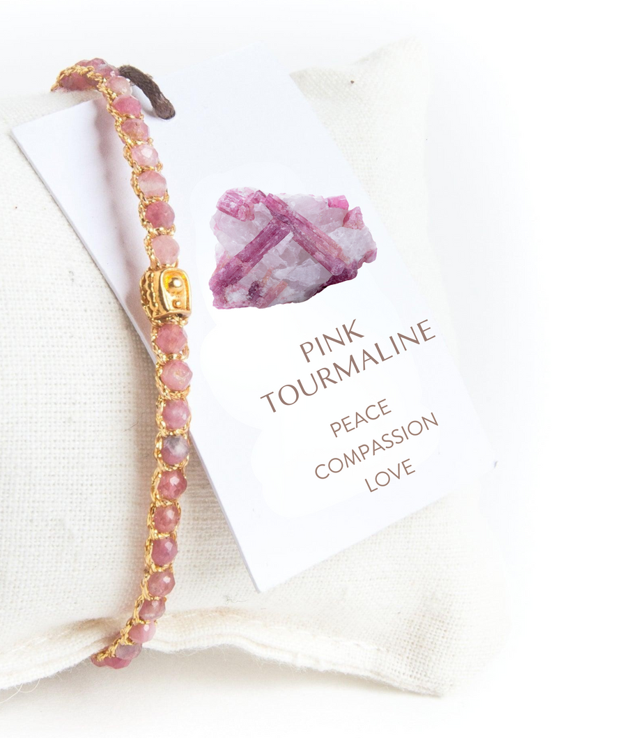 Pink Tourmaline from Sri Lanka Bracelet | Gold