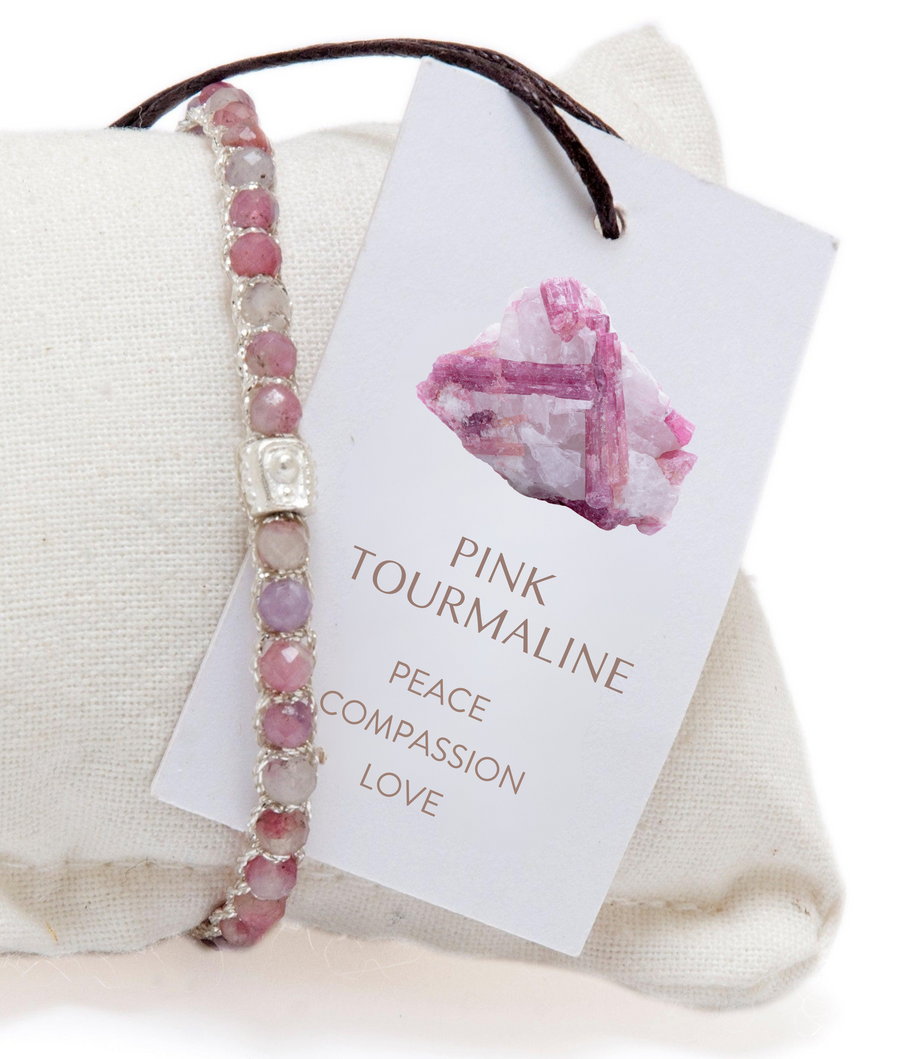 Pink Tourmaline Bracelet from Sri Lanka | Silver