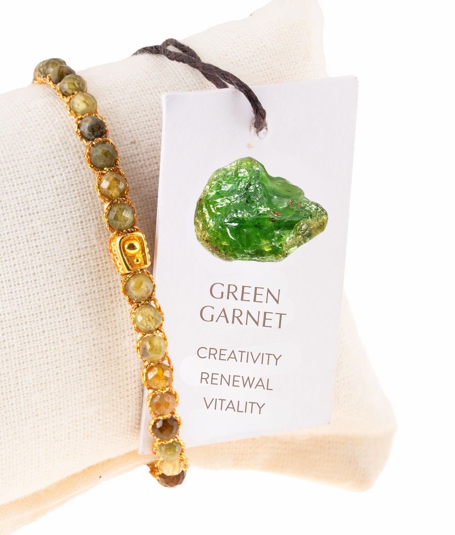 Green Garnet Bracelet | Gold