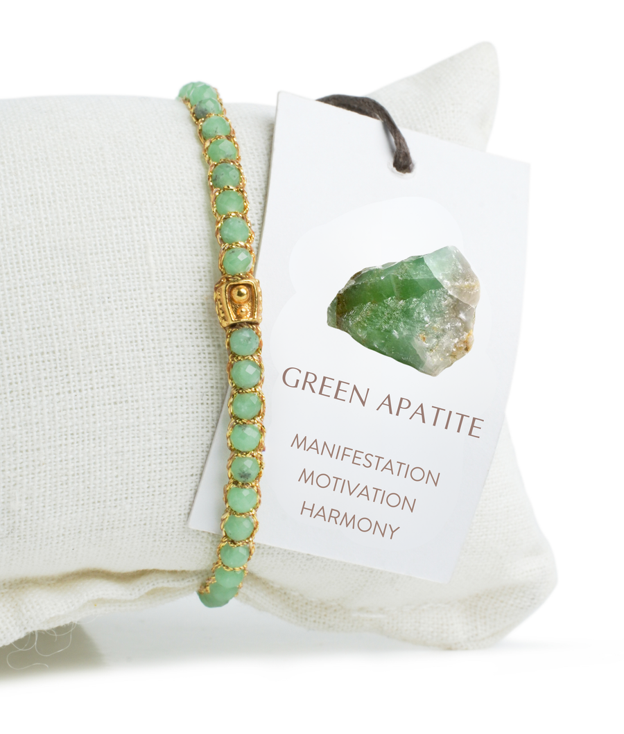 Green Apatite Bracelet | Gold