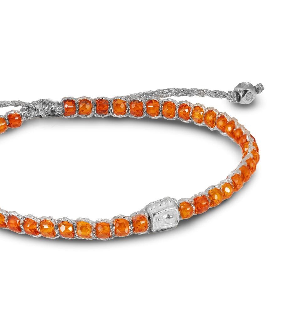 The Orange Glam Bracelet | Silver