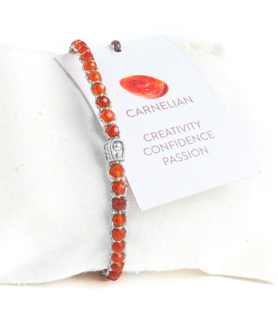 Dark Carnelian Bracelet | Silver