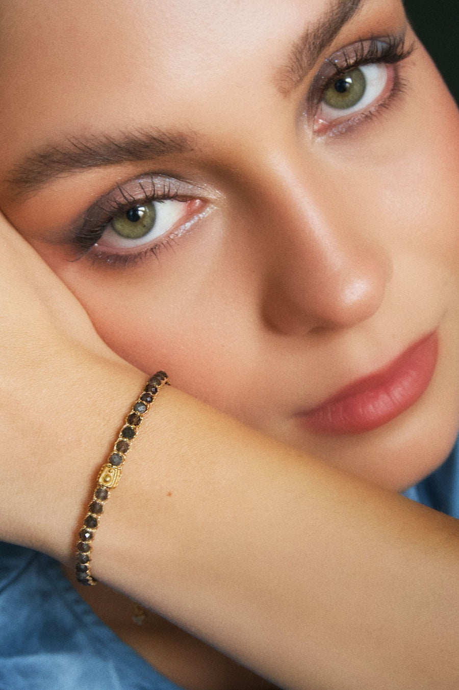 Silver Obsidian Bracelet | Gold