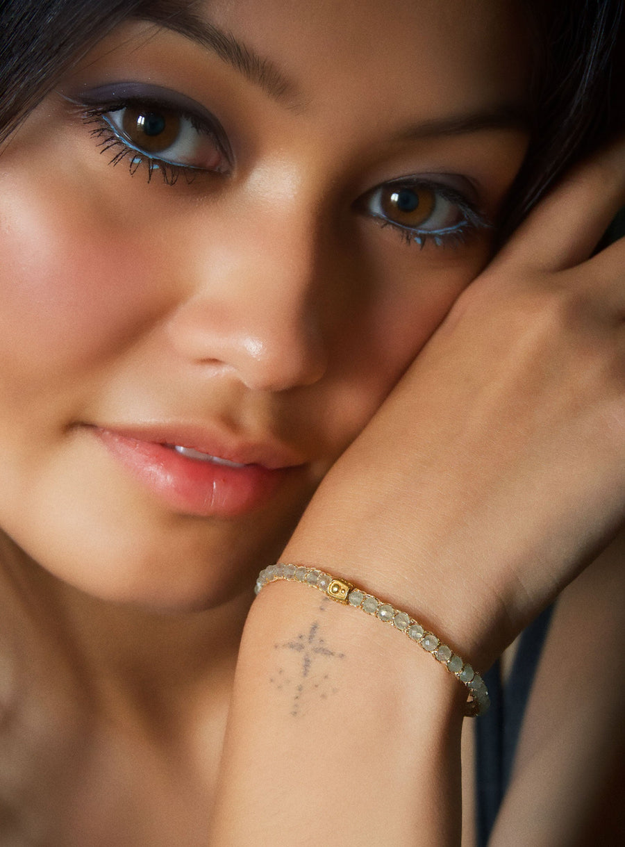 Prehnite Bracelet | Gold