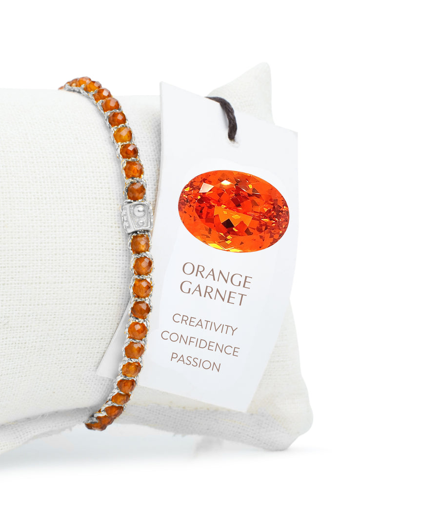 Orange Garnet Bracelet | Silver